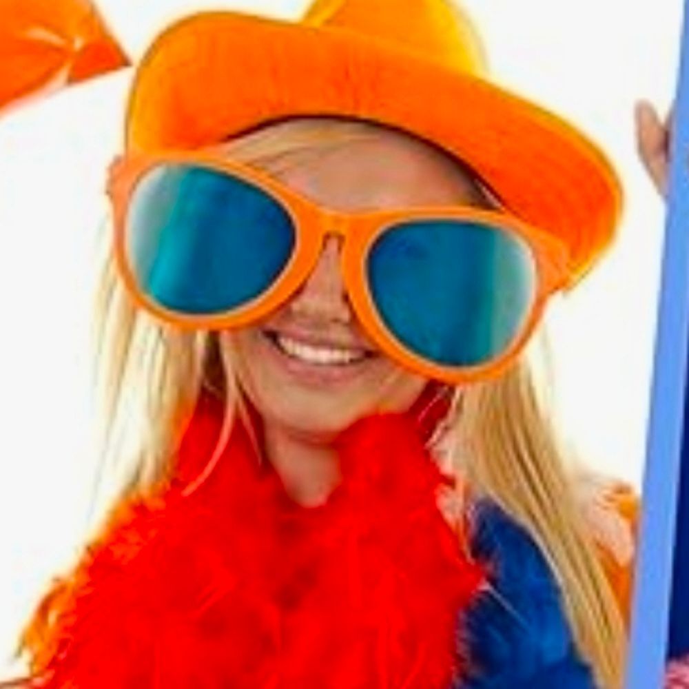 🔺️NIB Orange Jumbo Oversized Novelty Party Sunglasses